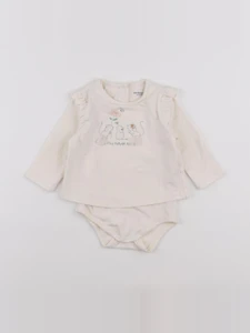Vertbaudet - body tee-shirt blanc - 6 mois