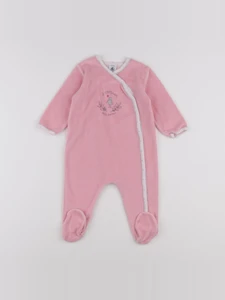 Petit Bateau - pyjama velours rose - 12 mois