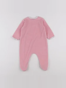 Petit Bateau - pyjama velours rose - 12 mois