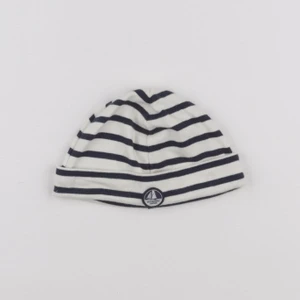 Petit Bateau - bonnet blanc, bleu - 12 mois