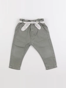 Vertbaudet - pantalon vert - 9 mois