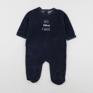 Vertbaudet - pyjama velours bleu - 12 mois