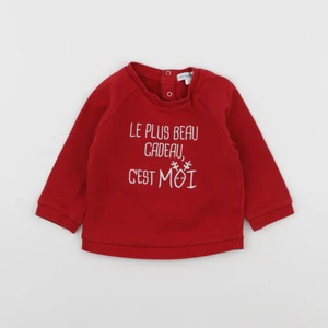 Vertbaudet - sweat rouge - 12 mois