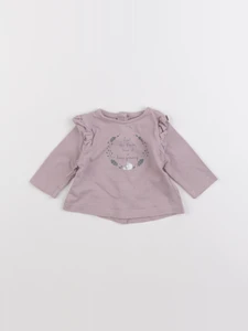 Vertbaudet - tee-shirt violet - 1 mois