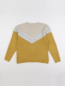 Vertbaudet - pull jaune, beige - 14 ans