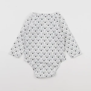 Vertbaudet - body blanc, bleu - 12 mois