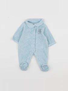 Vertbaudet - pyjama velours bleu - 0 mois