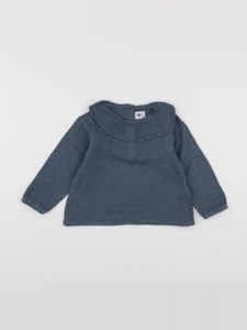 Petit Bateau - blouse bleu - 24 mois