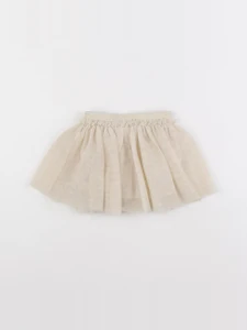 Vertbaudet - jupe or, beige - 9 mois