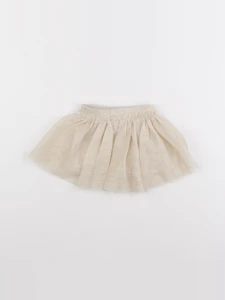 Vertbaudet - jupe or, beige - 9 mois