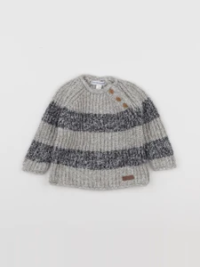Vertbaudet - pull bleu, gris - 3 mois