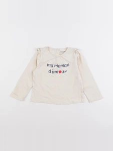 Vertbaudet - tee-shirt beige - 24 mois