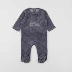 Vertbaudet - pyjama velours gris - 6 mois