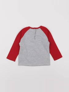 Vertbaudet - tee-shirt gris, rouge - 12 mois
