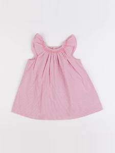 Jacadi - robe blanc, rose - 12 mois