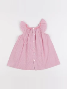 Jacadi - robe blanc, rose - 12 mois