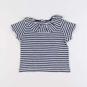 Petit Bateau - tee-shirt blanc, bleu - 6 mois