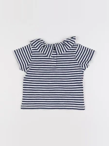 Petit Bateau - tee-shirt blanc, bleu - 6 mois