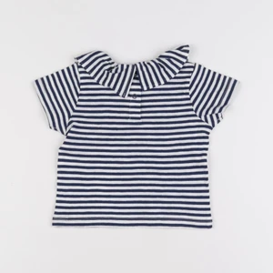 Petit Bateau - tee-shirt blanc, bleu - 6 mois