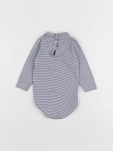 Petit Bateau - body à col gris - 12 mois