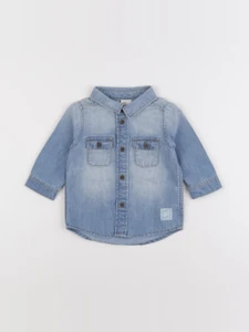 H&M - chemise bleu - 4/6 mois
