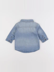 H&M - chemise bleu - 4/6 mois