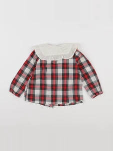 H&M - blouse rouge, beige - 12/18 mois