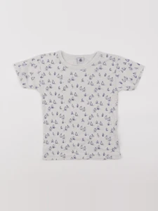 Petit Bateau - maillot de corps blanc, bleu - 8 ans