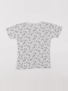 Petit Bateau - maillot de corps blanc, bleu - 8 ans