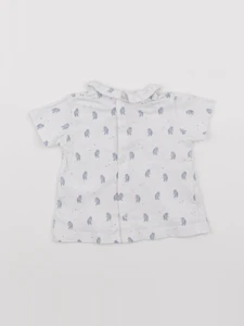 Boutchou - tee-shirt blanc, bleu - 3 mois