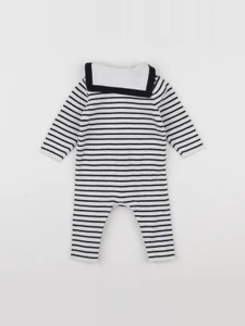 Jacadi - combinaison blanc, bleu - 6 mois