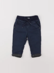 Little Cigogne - pantalon doublé bleu - 9 mois