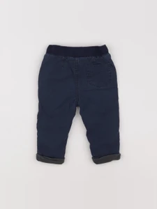 Little Cigogne - pantalon doublé bleu - 9 mois