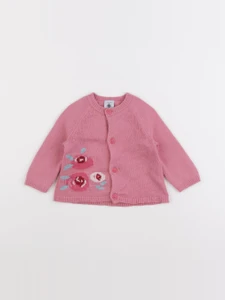Petit Bateau - gilet rose - 6 mois