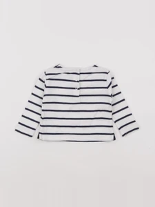 Boutchou - tee-shirt blanc, bleu - 6 mois