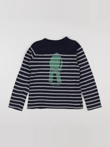 Okaidi - tee-shirt bleu, blanc - 8 ans