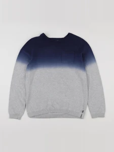 Okaidi - pull bleu, gris - 10 ans