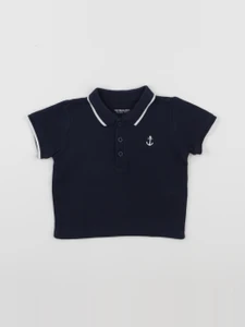 Vertbaudet - polo bleu - 12 mois