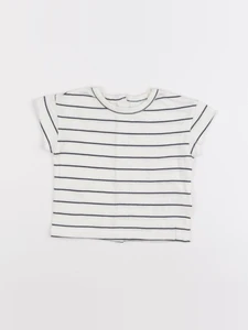 Vertbaudet - tee-shirt beige, bleu - 6 mois