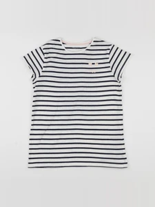 Vertbaudet - tee-shirt blanc, bleu - 12 ans