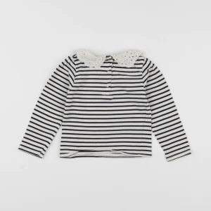 Vertbaudet - tee-shirt beige, bleu - 2 ans
