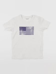 Vertbaudet - tee-shirt blanc, bleu - 5 ans