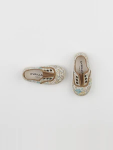 Cyrillus - tennis élastiqué beige, bleu - pointure 21
