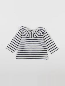 Petit Bateau - tee-shirt blanc, bleu - 6 mois