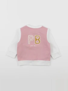 Petit Bateau - sweat imprimé au dos rose, blanc - 6 mois