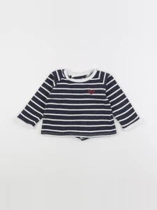 Boutchou - sweat bleu, blanc - 12 mois