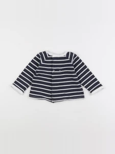 Boutchou - sweat bleu, blanc - 12 mois