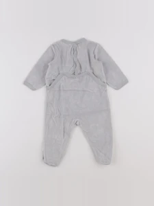 Petit Bateau - pyjama velours gris - 6 mois