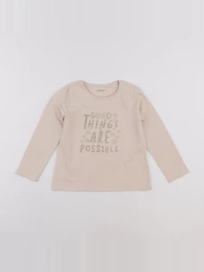Vertbaudet - tee-shirt beige, or - 5 ans