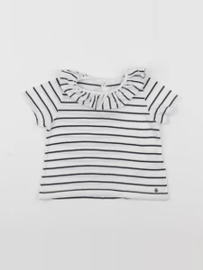 Petit Bateau - tee-shirt blanc, bleu - 18 mois